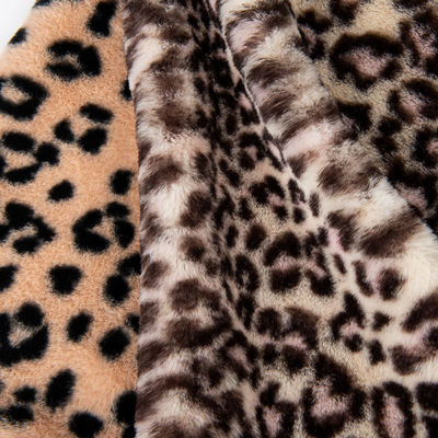 100% Poliéster Super Soft Leopard Impress Rabbit Fur Fabric de pele falsa para design de moda