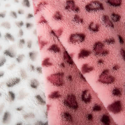 100% Poliéster Super Soft Leopard Impress Rabbit Fur Fabric de pele falsa para design de moda